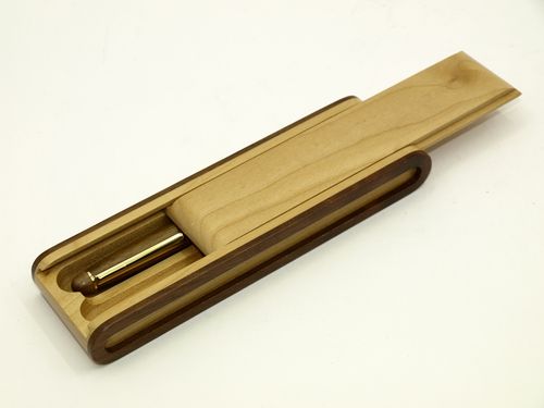 德胜木制品商务笔盒个性简约文具盒实木铅笔盒滑盖式收纳中性笔盒